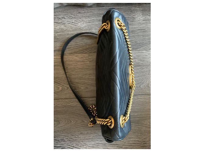 Borsa a mano Gucci GG Marmont in pelle nera Nero - vista 6