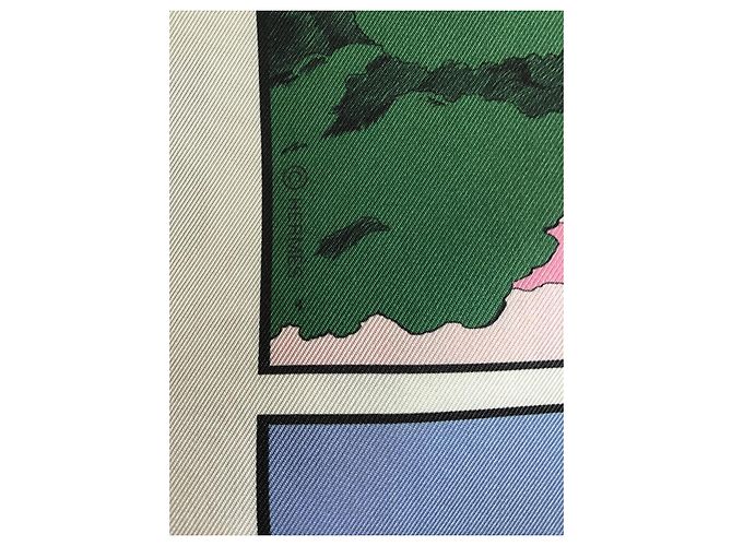 Hermès lado forrado "wow" seda  90 cm Multicolor - vista 10