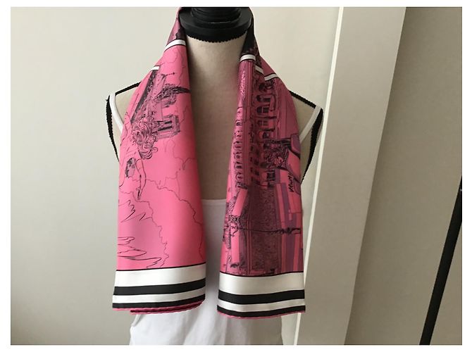 Hermès lado forrado "wow" seda  90 cm Multicolor - vista 7