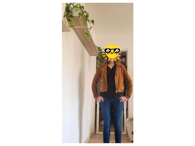 Maje Perfecto Bikerjacke Wildleder Caramel Karamell - Ansicht 2