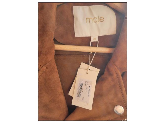 Maje Perfecto Bikerjacke Wildleder Caramel Karamell - Ansicht 4