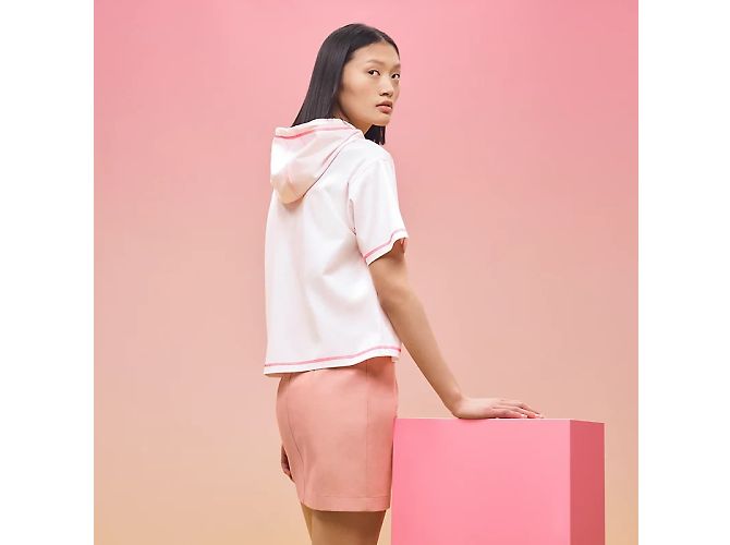 Hermès Hermes: Camiseta curta com capuz "JUNGLE LOVE". 40 Rosa - vista 4