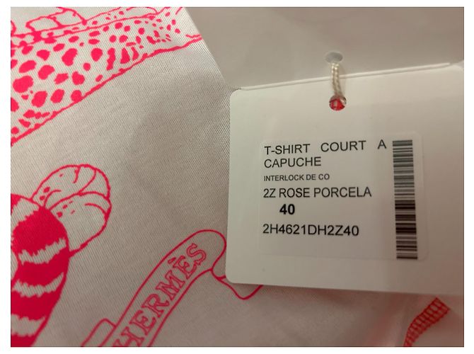 Hermès Hermes: Camiseta curta com capuz "JUNGLE LOVE". 40 Rosa - vista 5