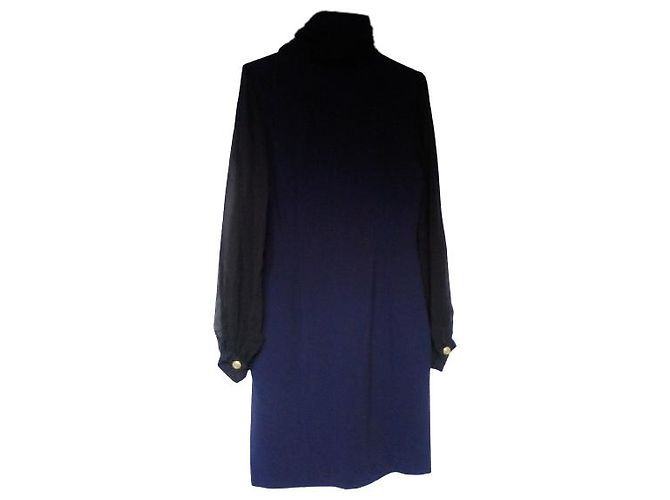 Pierre Balmain Abito blu con maniche in chiffon nero Balmain - vista 2