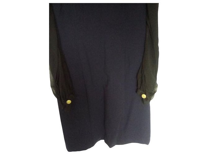 Pierre Balmain Abito blu con maniche in chiffon nero Balmain - vista 3