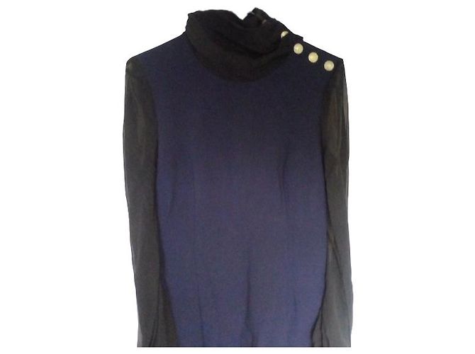Pierre Balmain Abito blu con maniche in chiffon nero Balmain - vista 4