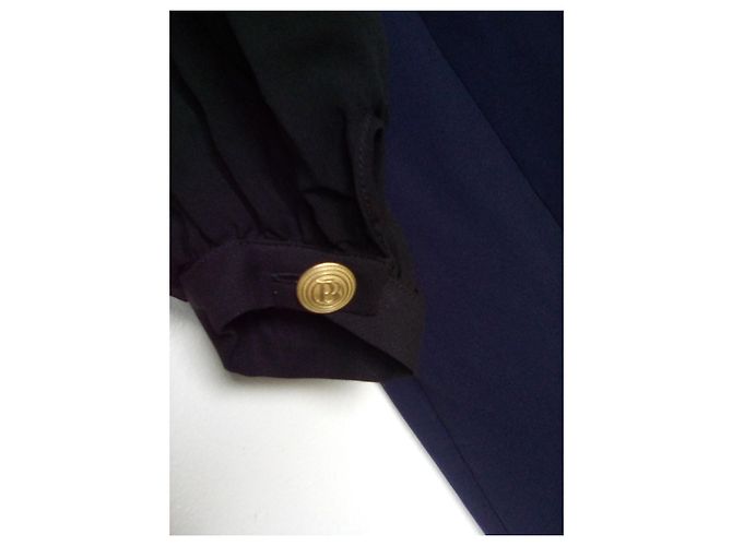 Pierre Balmain Abito blu con maniche in chiffon nero Balmain - vista 5