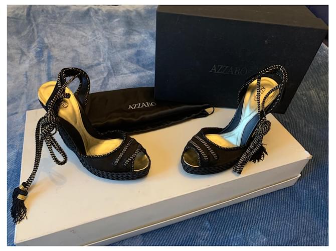 Espadrillas Azzaro in raso nero - vista 2