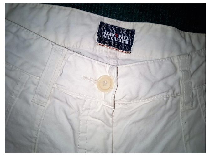 Jean Paul Gaultier Pantalones de Algodón Blancos Talla 42 - vista 3