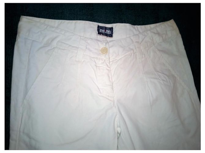 Jean Paul Gaultier Pantalones de Algodón Blancos Talla 42 - vista 7