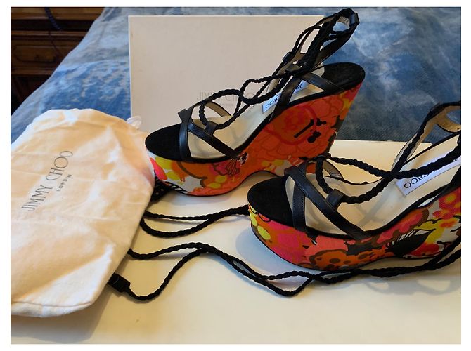 Mule con zeppa Jimmy Choo in legno multicolore - vista 3