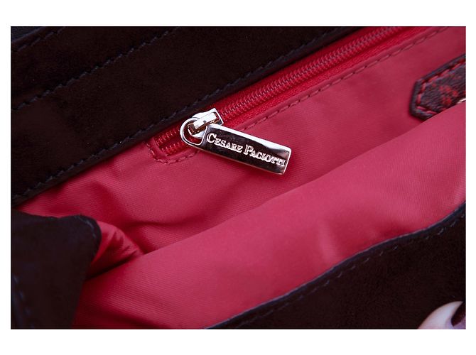 Pochette Cesare Paciotti in camoscio e pelle di serpente Nero - vista 5