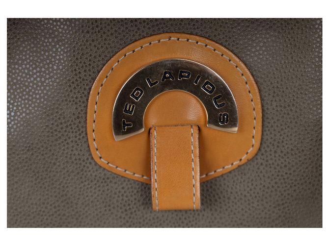 Autre Marque Borsa a tracolla in pelle martellata Ted Lapidus Grigio - vista 5