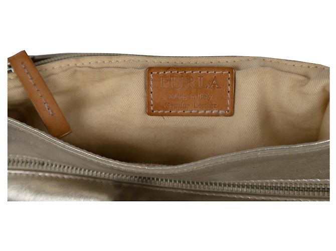 Borsa a tracolla Furla metallizzata dorata D'oro - vista 4