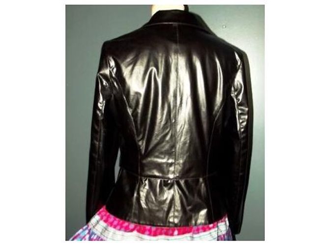 MARC JACOBS JACKE GLAM ROCK SEIDE VINYL ASPEKT LEDER TL ODER T 40 Schwarz - Ansicht 2