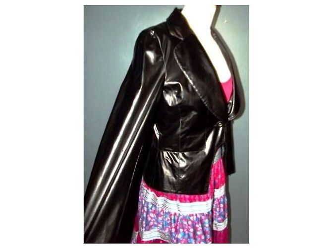 MARC JACOBS JACKE GLAM ROCK SEIDE VINYL ASPEKT LEDER TL ODER T 40 Schwarz - Ansicht 4