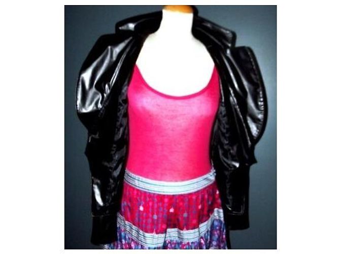 MARC JACOBS JACKE GLAM ROCK SEIDE VINYL ASPEKT LEDER TL ODER T 40 Schwarz - Ansicht 7