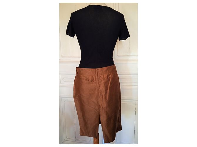 FALDA GUCCI FALDA SARGA BRONCE 12 BORDEES T 40 Castaño - vista 10