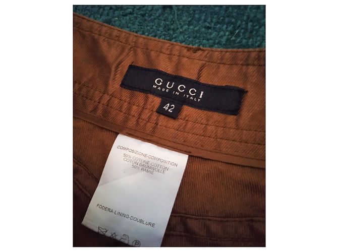 FALDA GUCCI FALDA SARGA BRONCE 12 BORDEES T 40 Castaño - vista 3