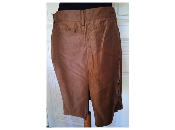 FALDA GUCCI FALDA SARGA BRONCE 12 BORDEES T 40 Castaño - vista 7