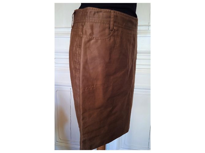 FALDA GUCCI FALDA SARGA BRONCE 12 BORDEES T 40 Castaño - vista 8