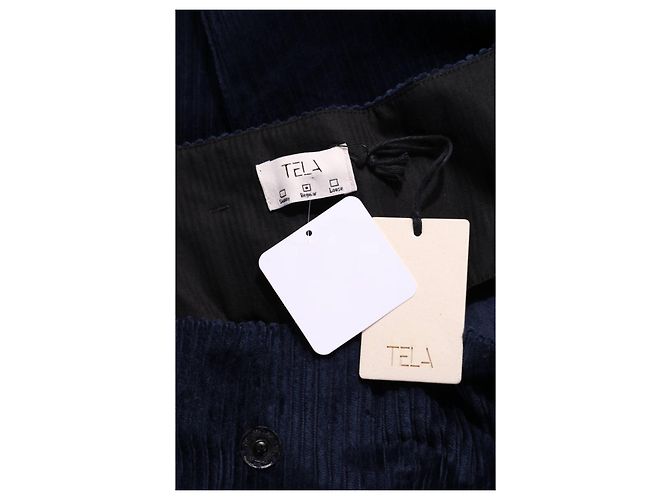 Autre Marque Pantalón Tela Azul de Algodón Talla 42 Azul oscuro - vista 3