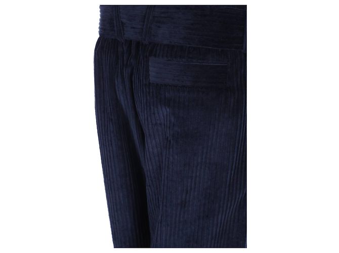 Autre Marque Pantalón Tela Azul de Algodón Talla 42 Azul oscuro - vista 4
