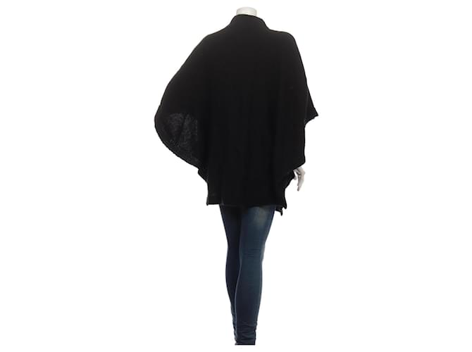 Bruuns Bazaar Wollponcho Schwarz - Ansicht 2