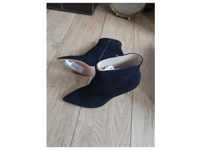 Botines Calvin Klein negros de piel de ciervo 38 - vista 7
