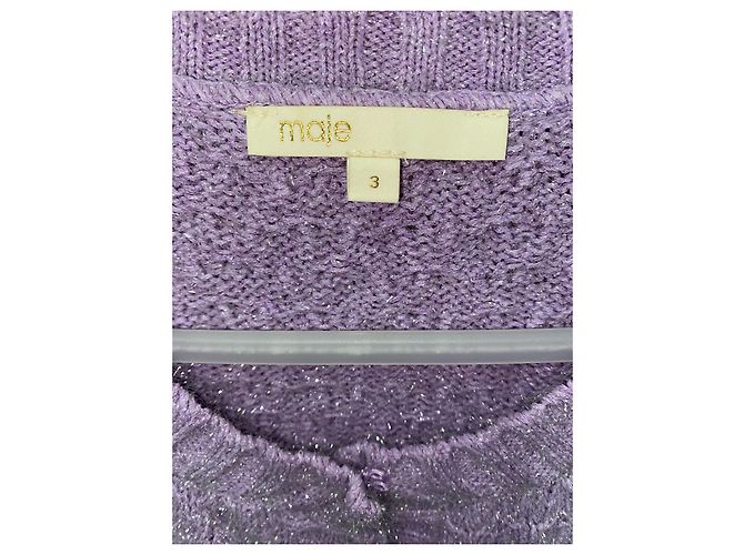 Cardigã Maje Roxo Metálico - vista 4