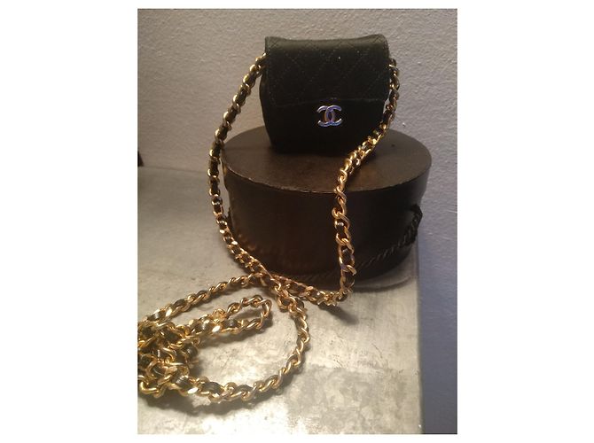 2.55 Borsa Chanel 255 Mini Nera in Satin Nero - vue 10