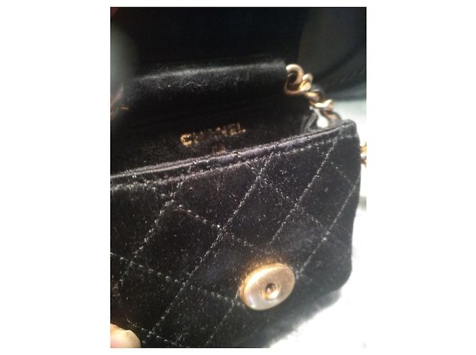2.55 Borsa Chanel 255 Mini Nera in Satin Nero - vue 7