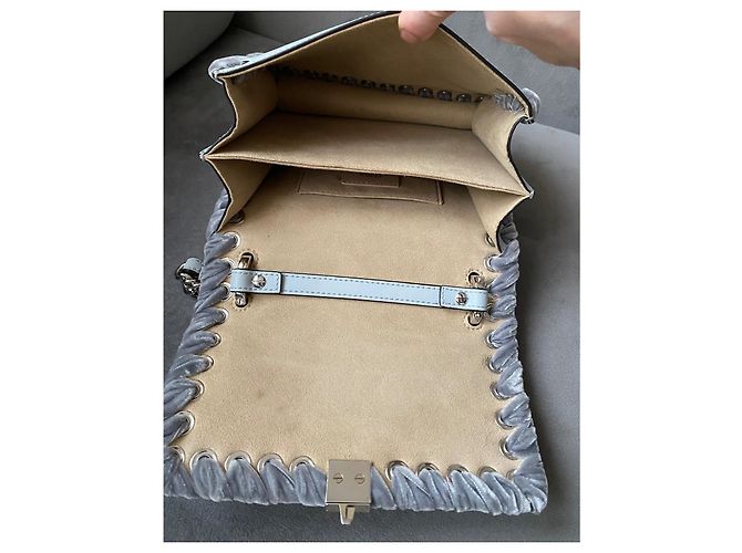Fendi Kan I Whipstitch Ledertasche Grau - Ansicht 11