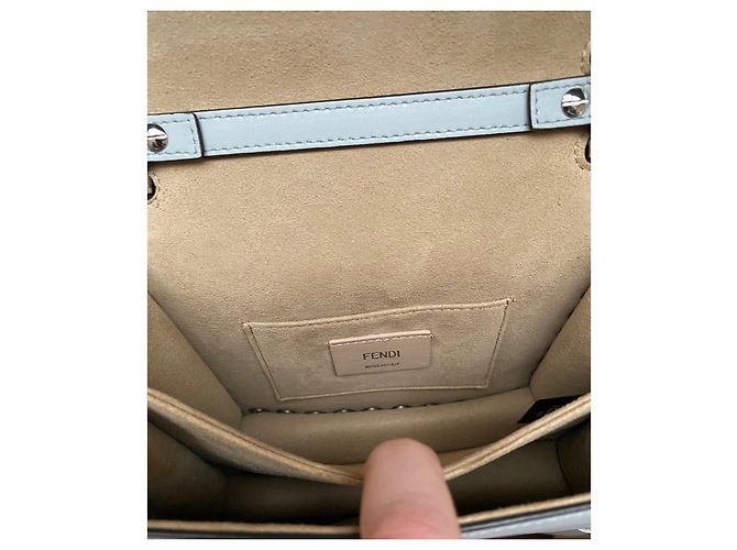 Fendi Kan I Whipstitch Ledertasche Grau - Ansicht 12