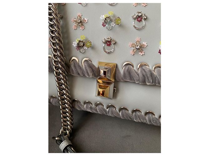Fendi Kan I Whipstitch Ledertasche Grau - Ansicht 4