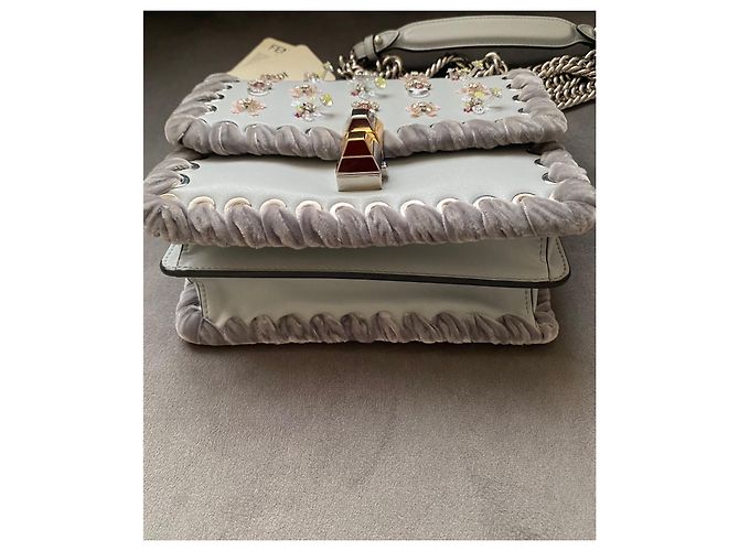 Fendi Kan I Whipstitch Ledertasche Grau - Ansicht 9