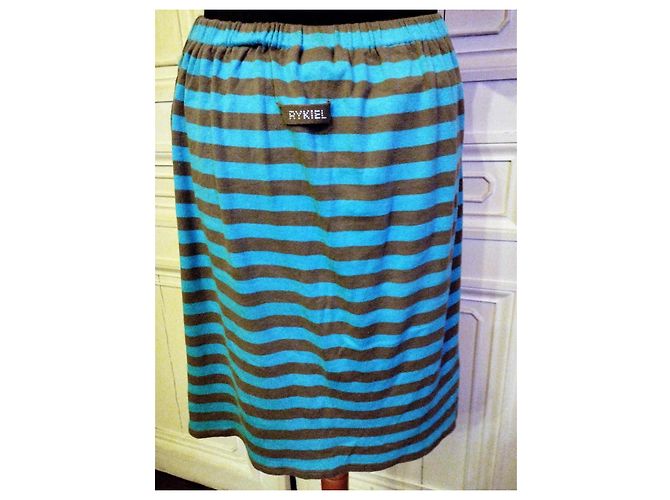 SONIA RYKIEL JUPE SKIRT  SWEAT T L OU T 40 A 48 Bleu - vue 3