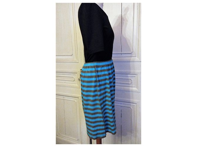 SONIA RYKIEL JUPE SKIRT  SWEAT T L OU T 40 A 48 Bleu - vue 7