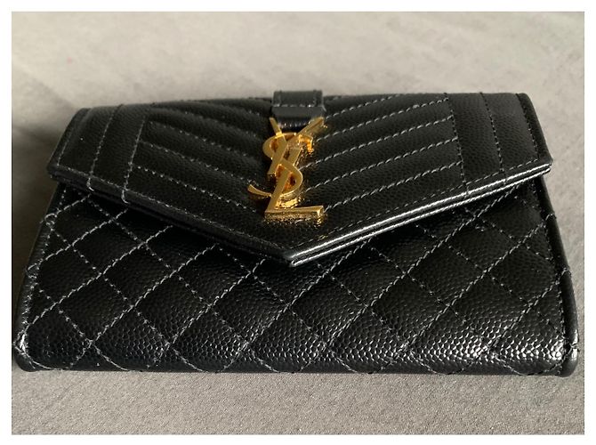 Kate Monogramme Saint Laurent Monogramme black grained leather wallet - view 6