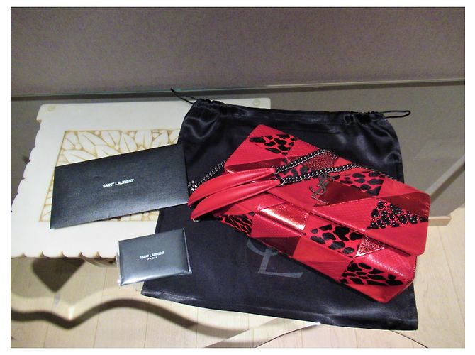 Borsa Mix & Match di Saint Laurent Jamie rossa e nera Rosso - vista 12