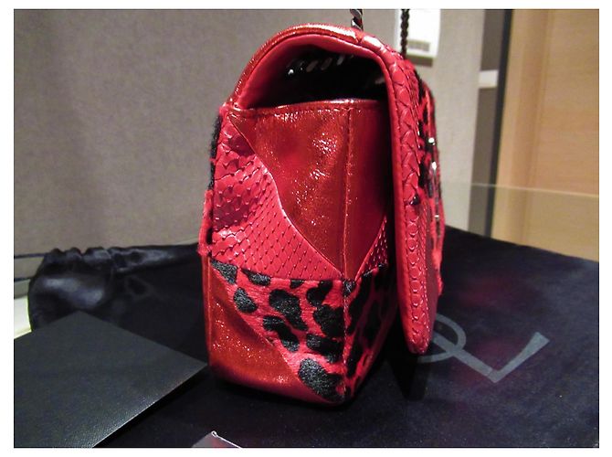 Borsa Mix & Match di Saint Laurent Jamie rossa e nera Rosso - vista 3