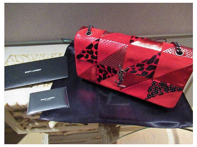 Borsa Mix & Match di Saint Laurent Jamie rossa e nera Rosso - vista 6