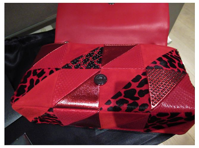 Borsa Mix & Match di Saint Laurent Jamie rossa e nera Rosso - vista 7