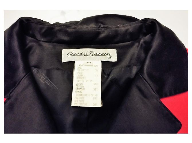 CHANTAL THOMASS JACKE MASSGESCHNEIDERTE WOLLE CAPTAIN 4 KNÖPFE T 42/44 Rot - Ansicht 3