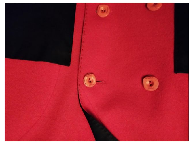CHANTAL THOMASS JACKE MASSGESCHNEIDERTE WOLLE CAPTAIN 4 KNÖPFE T 42/44 Rot - Ansicht 5