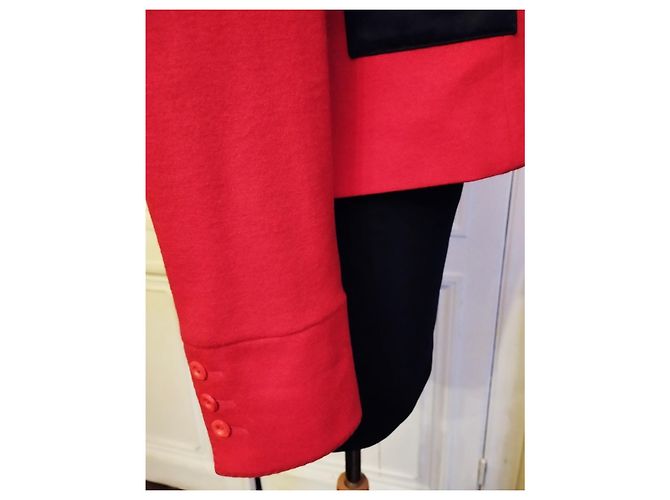 CHANTAL THOMASS JACKE MASSGESCHNEIDERTE WOLLE CAPTAIN 4 KNÖPFE T 42/44 Rot - Ansicht 7