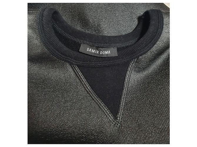 Damir Doma Schwarzes Top aus Baumwolle und Polyurethan - Ansicht 6