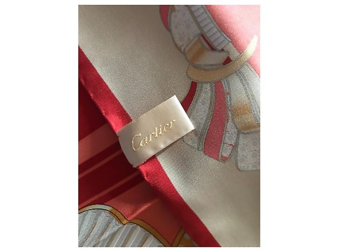 Sciarpa Cartier in seta rossa Rosso - vista 2