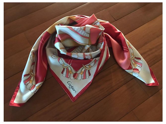 Sciarpa Cartier in seta rossa Rosso - vista 4
