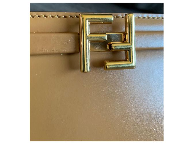 Borsa a tracolla Fendi Touch in pelle sabbia Marrone chiaro - vista 3